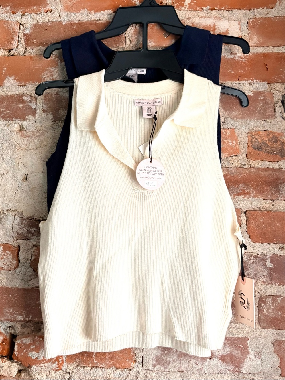 Sincerely Jules NEW Sweater Knit Collared Tank Tops